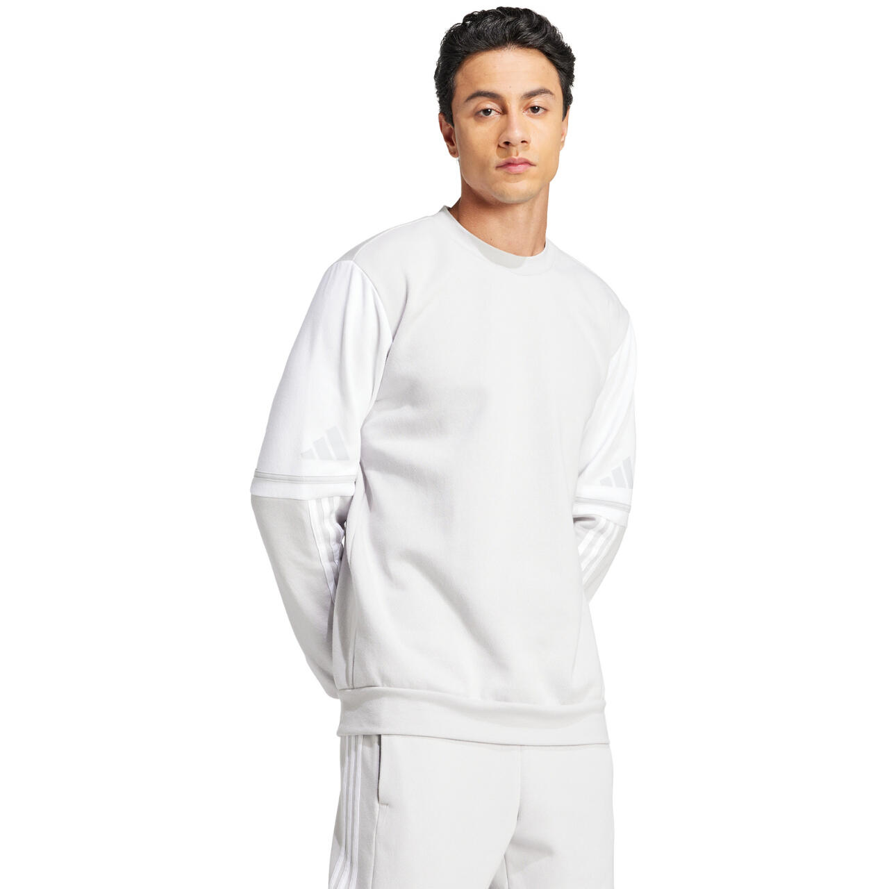 Pullover sweater adidas grijs met ronde hals 4/8