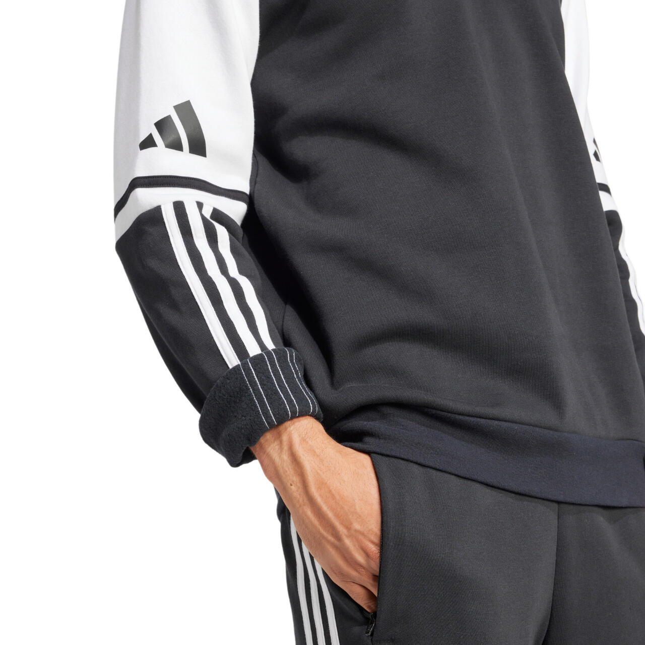 Felpa girocollo uomo ( fleece) adidas nero 5/6