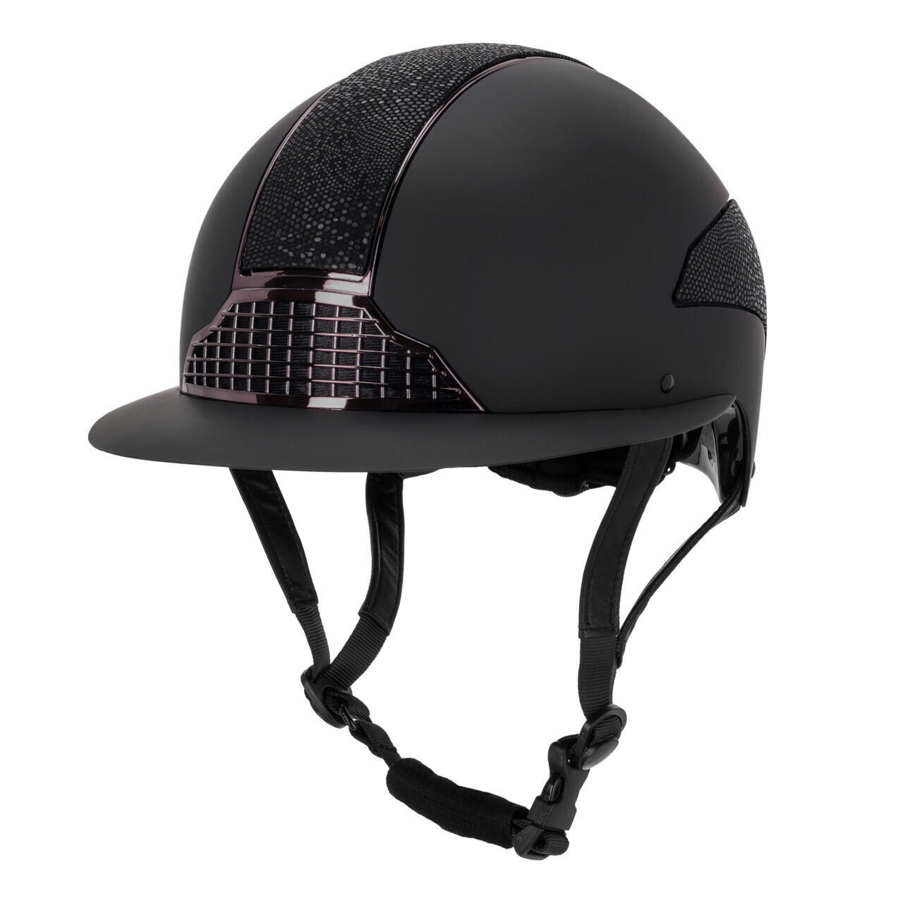 QHP Paardrijcap Detroit Polo Visor - Zwart