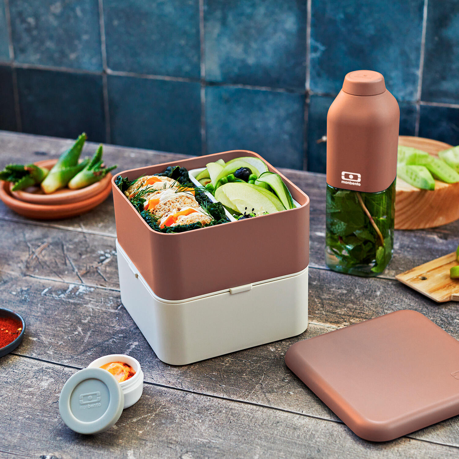 Boite repas 2x850ml - 1,7L| Adulte |Bureau, pique-nique|Made in France|Square 6/6