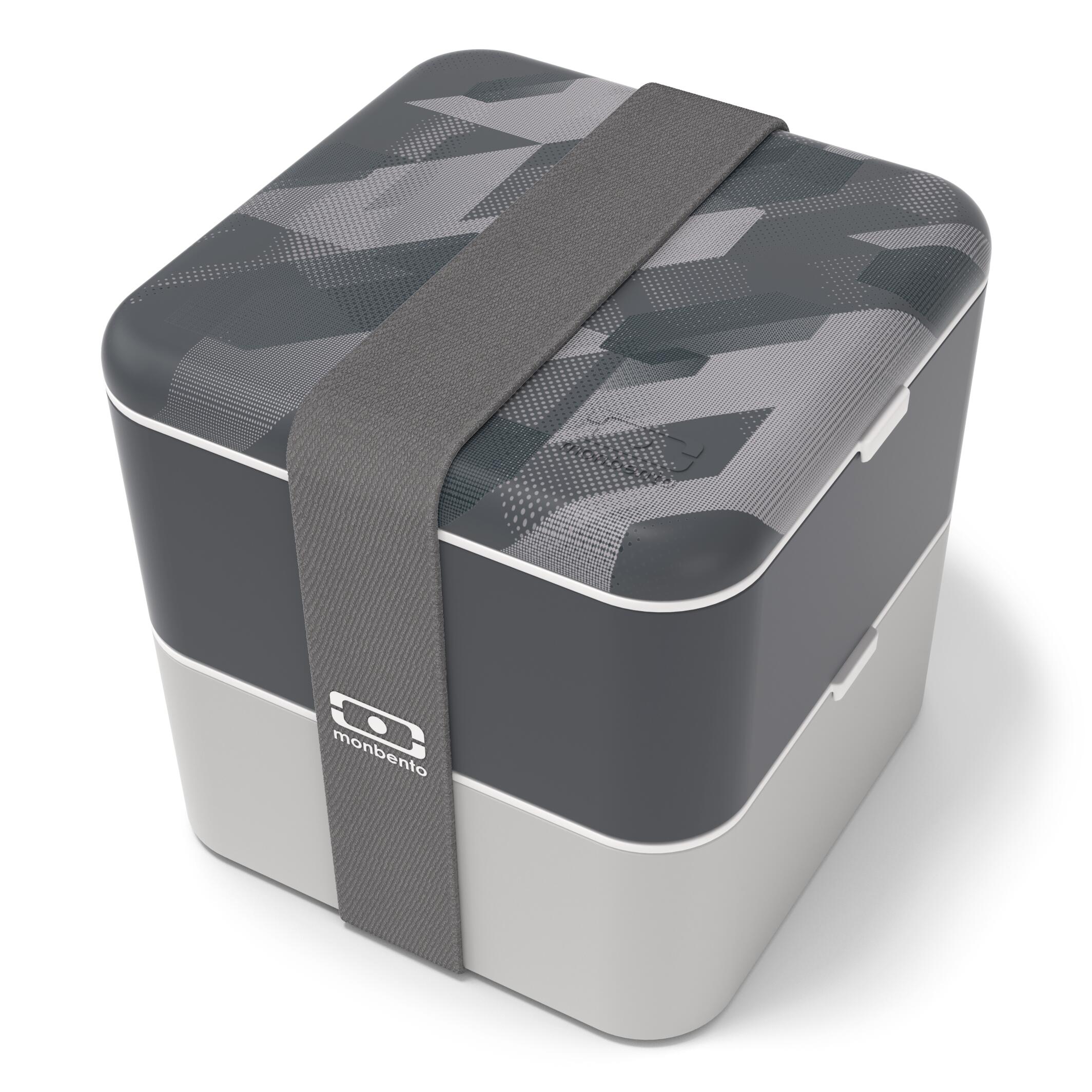 MONBENTO Portapranzo 2x850ml - 1,7L|Erwachsene |Büro, Picknick|Made in France|Square