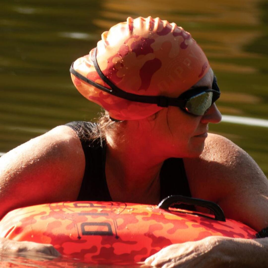 Dippy Silicone Swim Cap - Camo print 2/3