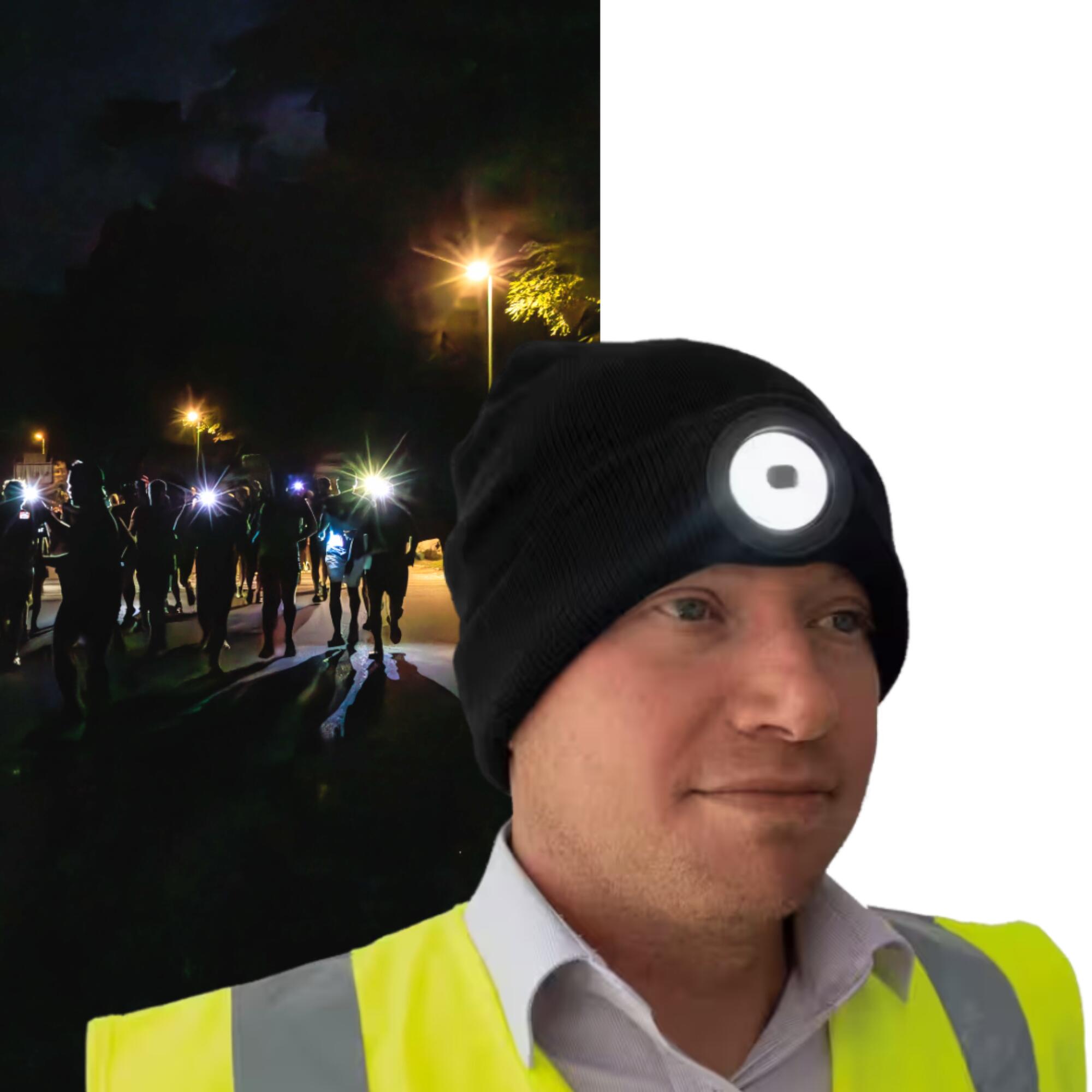 NIGHTSEARCHER Beanie B - 150 Lumens USB Rechargeable LED Hat Torch