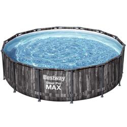 BESTWAY Piscine hors sol ronde Steel Pro Max 427 x 107 cm décor bois