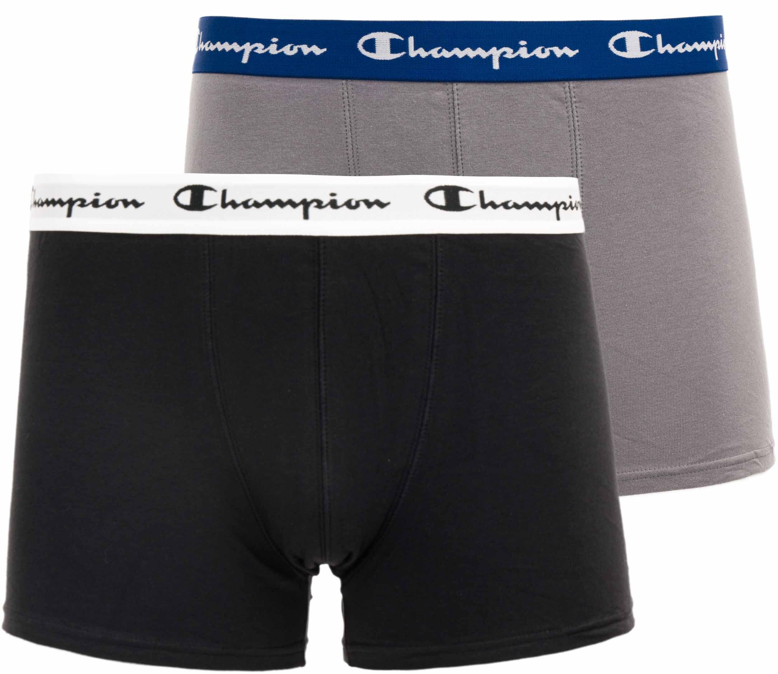 GLENMUIR Herren-Boxershorts 2-Pack-Schwarz-Grau-L-Cotton & Stretch