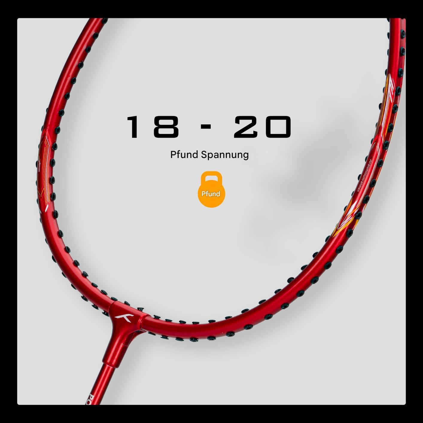 HUNDRED Powertek 200 PRO Badminton Racquet with Head Cover| Intermediate Players 5/7