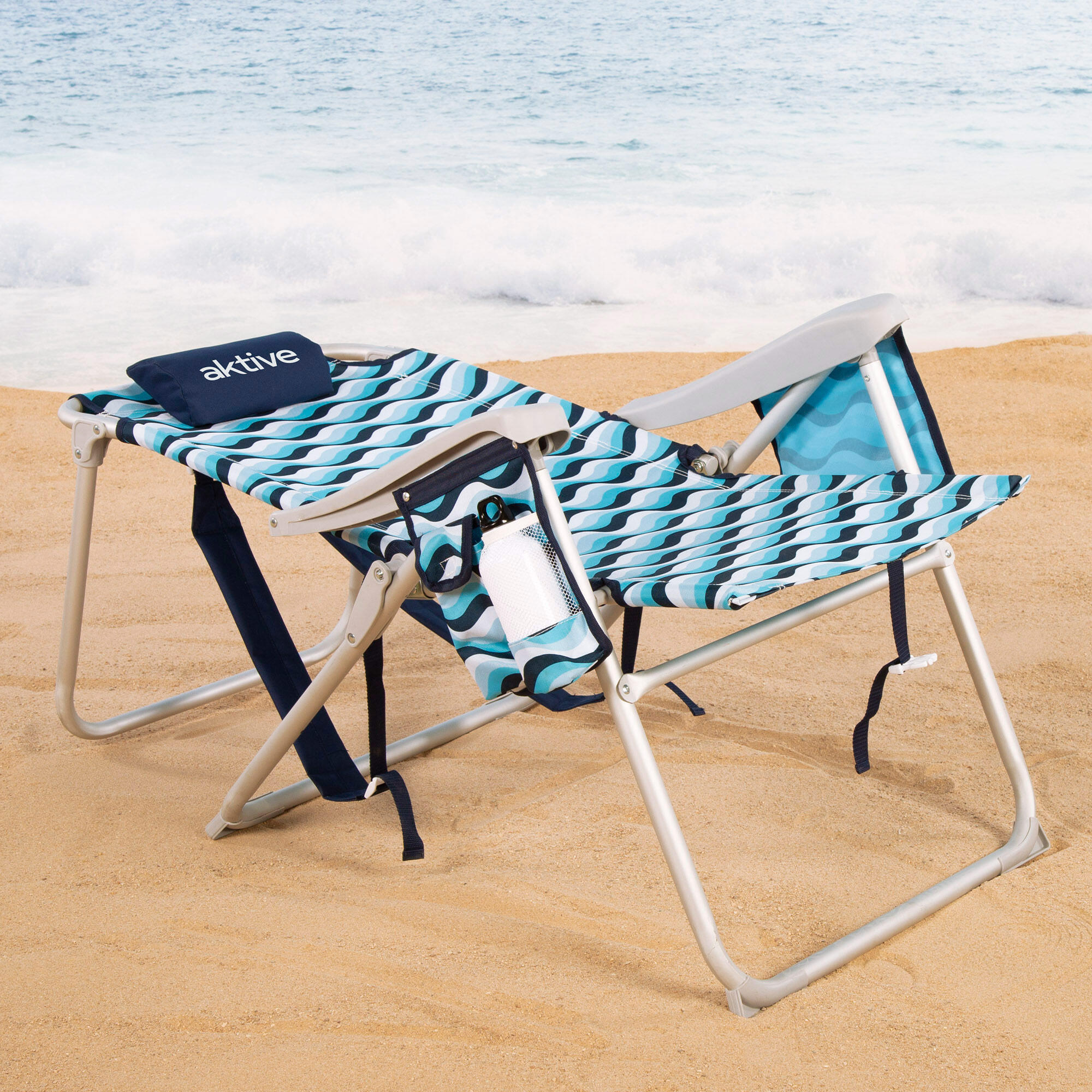 Aktive Confezione da 2 sedie da spiaggia pieghevoli XL 48x78x95 cm, 5 posizioni 3/7
