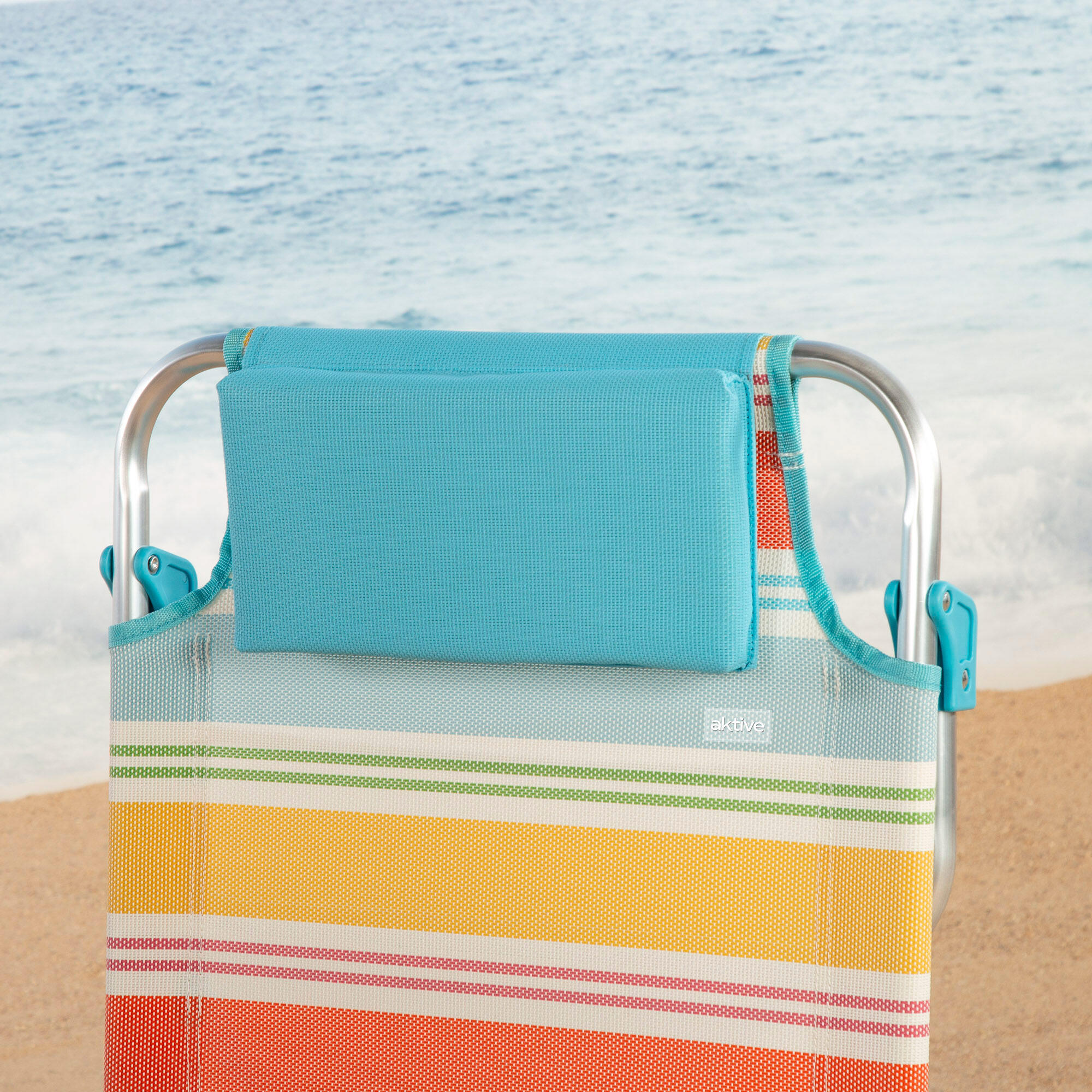Aktive Confezione da 2 sedie da spiaggia pieghevoli 48x60x90 cm multicolori 6/7