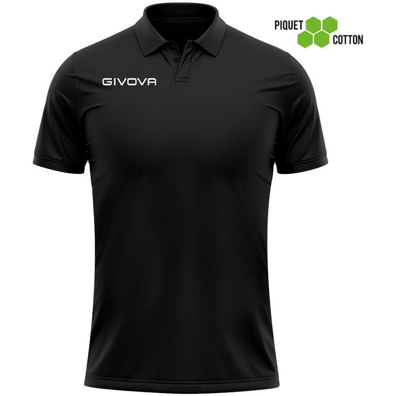 Tricou Polo Givova Polo Cotone Piquet Vară Negru 2xl