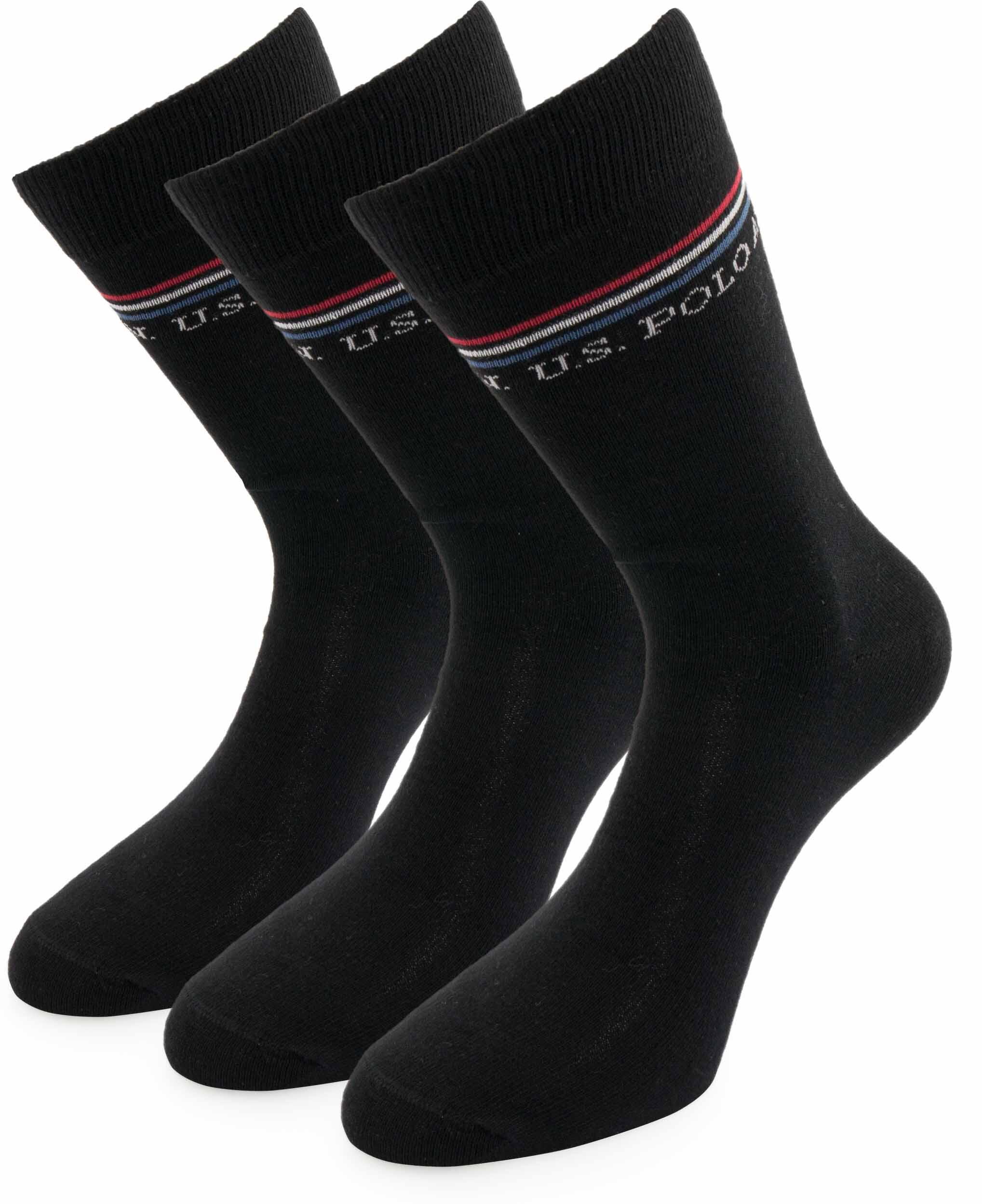 U.S. POLO ASSN. NOI. Polo Assn. Calzini neri da 3 pacchetti 43-46 cotone
