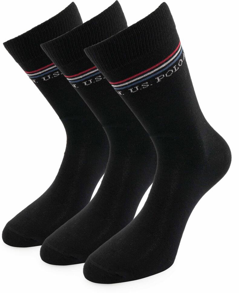 Skarpetki U.S. Polo Assn. czarne z bawełny - 3 pary