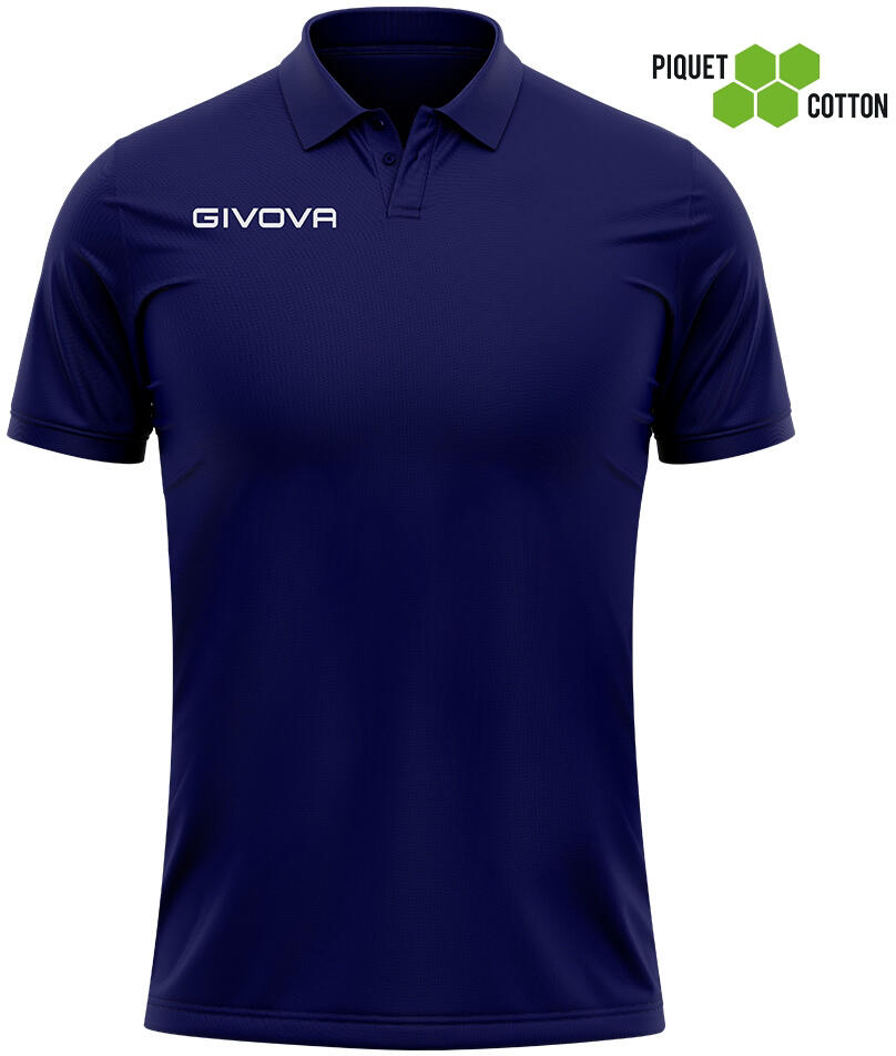Polo Givova 100% algodón piqué, manga corta, cuello con 2 botones 2/5