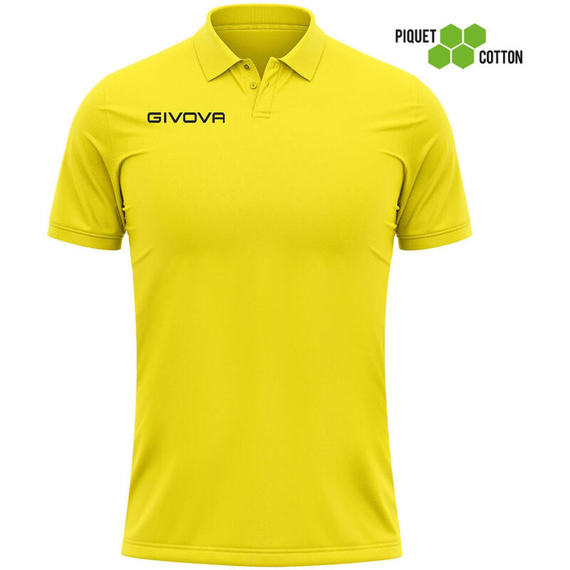 Tricou Polo Givova Polo Cotone Piquet Vară Galben 2xl
