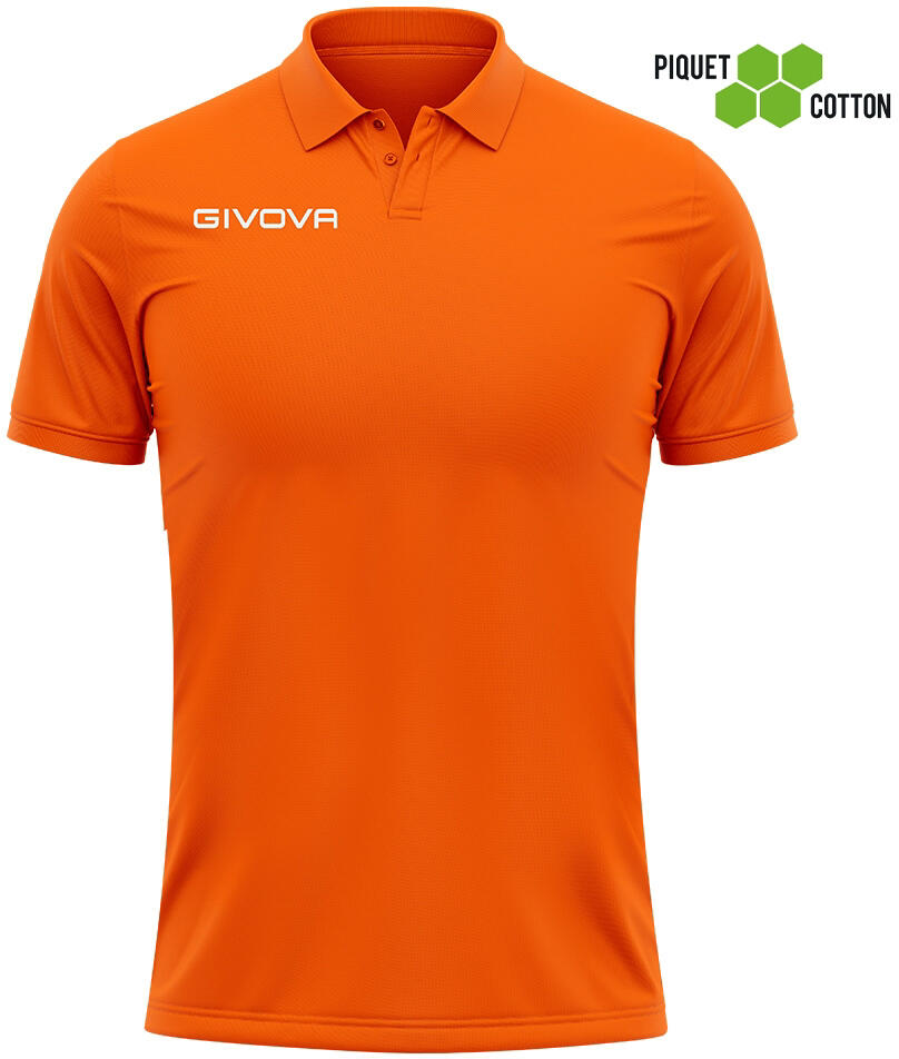 Camisa Polo Givova Cotone Piquet Verão Laranja 5/5