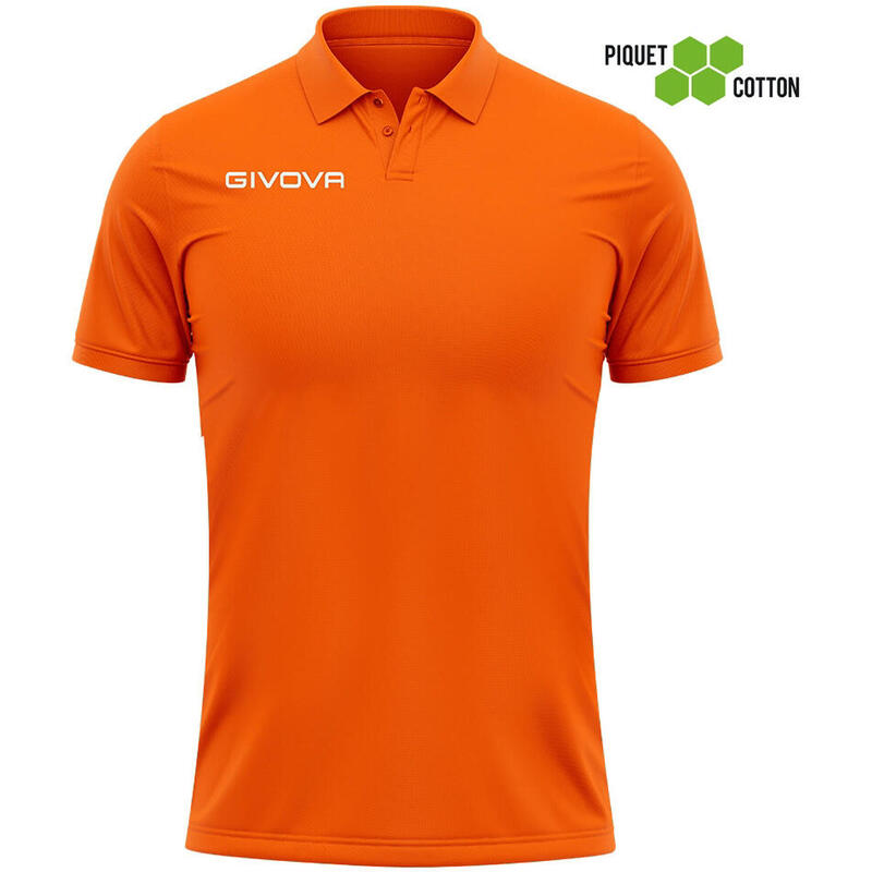 Tricou Polo Givova Polo Cotone Piquet Vară Portocaliu