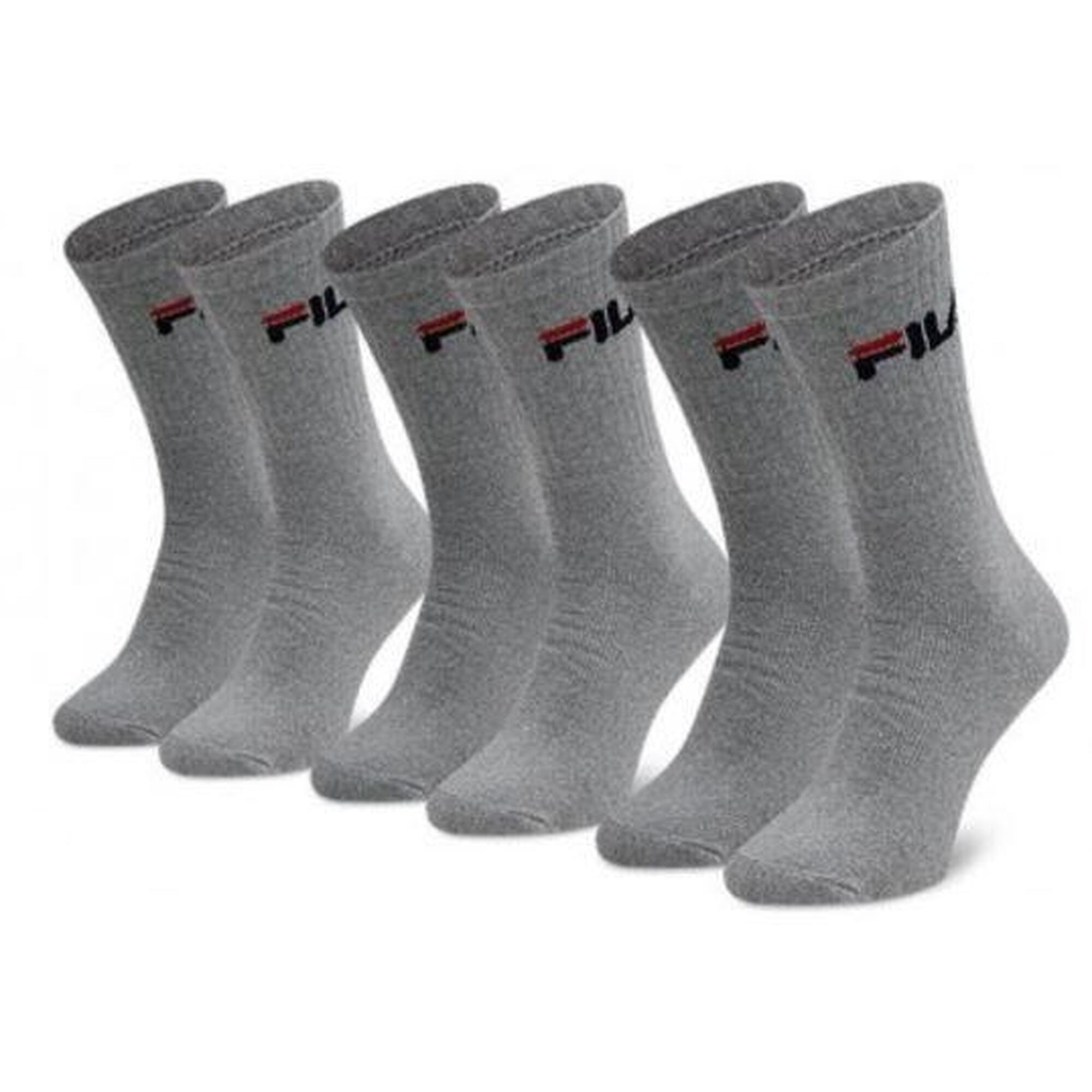 Skarpetki Tenisowe Fila Crew 3-Pak Unisex Antracyt 35-38