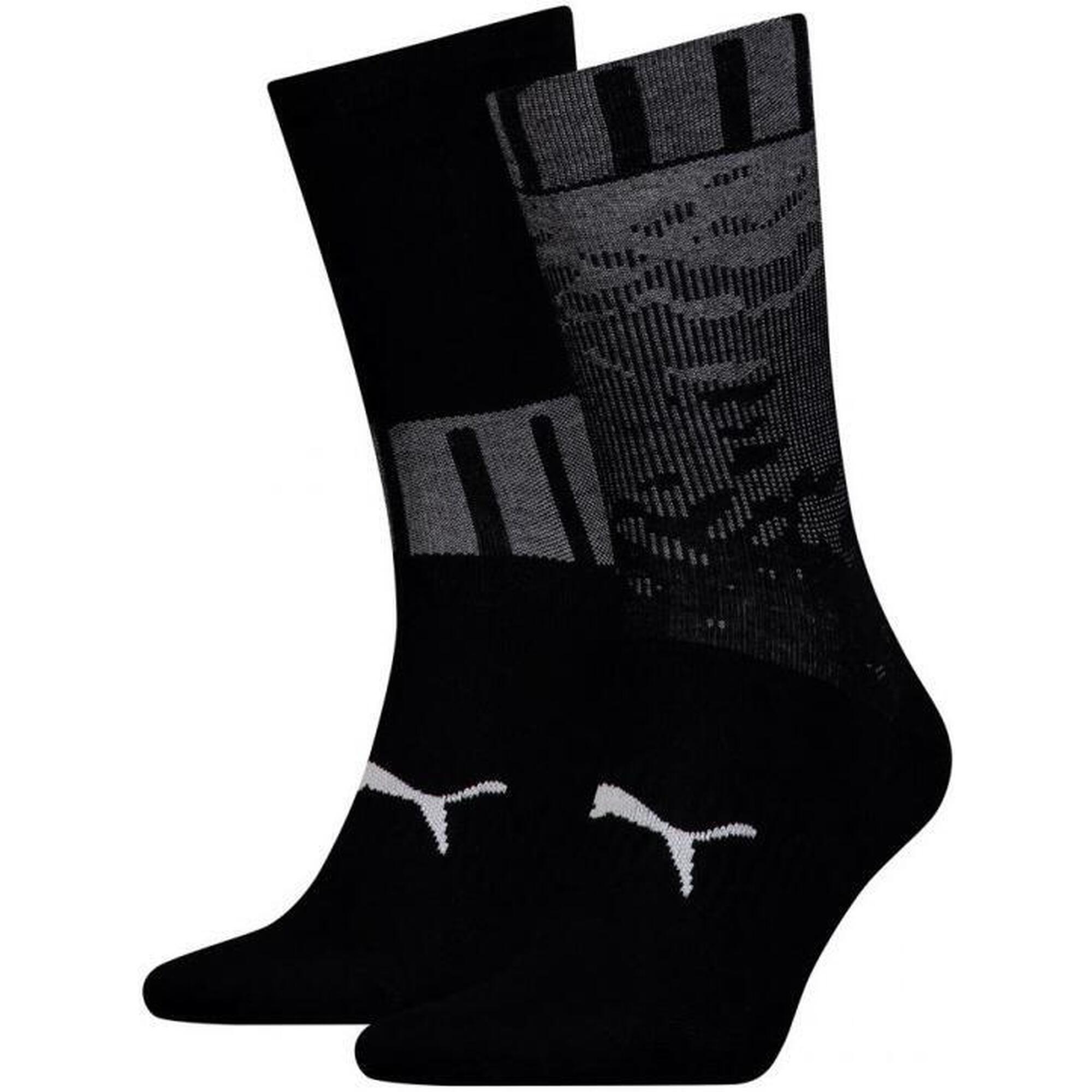 Chaussettes de Sport Puma Noires - Paquet de 2 Paires Taille 43-46
