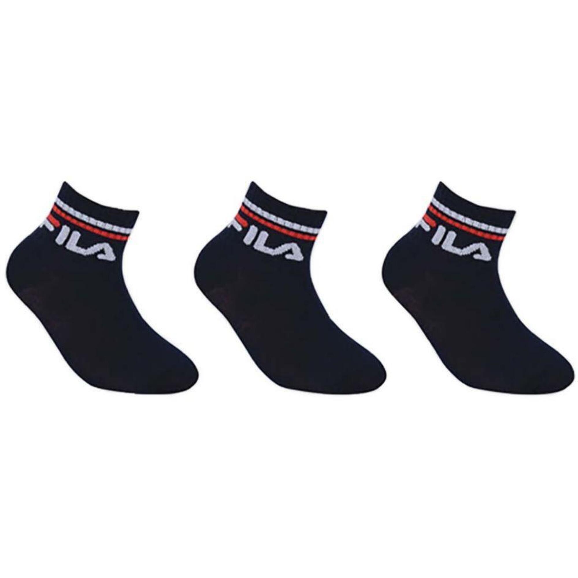 Fila Kids Skarpetki 3-Pack Navy Rozmiar 31-34 - Miękkie i Trwałe