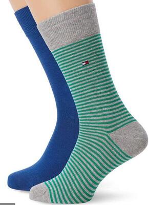 Tommy Hilfiger Herren-Socken Streifen 2-Pack-Baumwolle 43-46