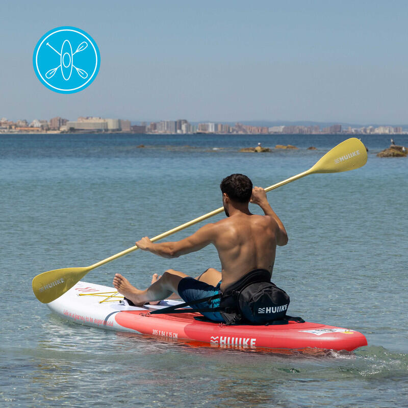 Tabla Paddle Surf Hinchable Accesorios Premium HUIIKE, Roja, Estabilidad 4/8