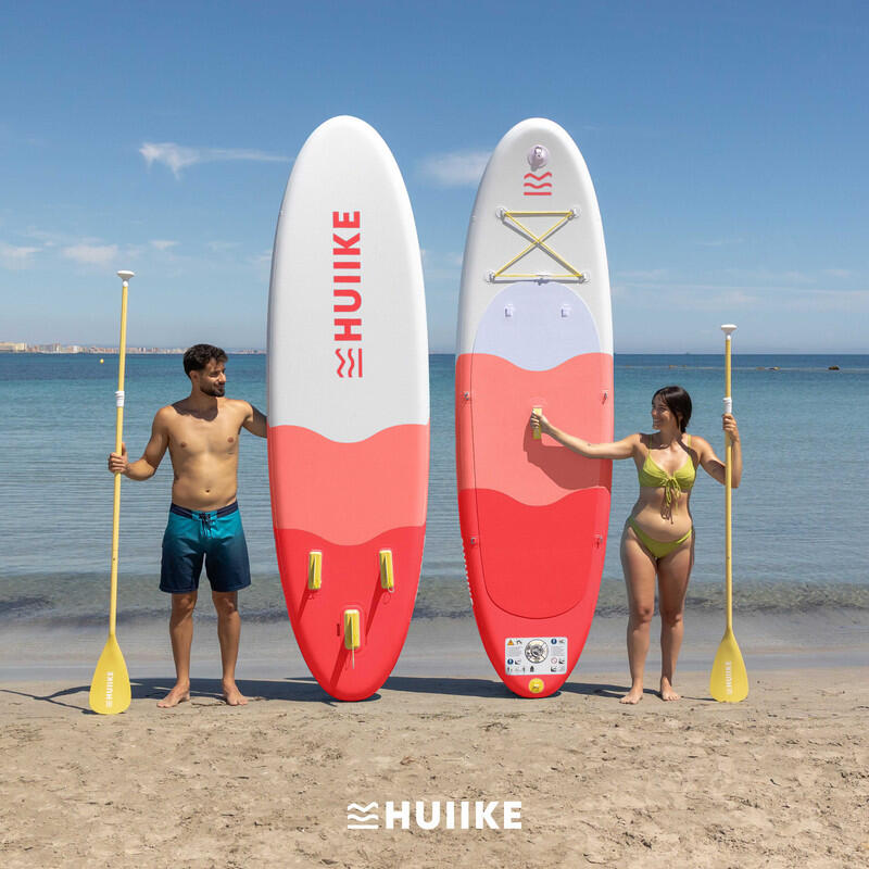 Paddle Gonflable Adulte Accessoires Premium HUIIKE, Rouge, Haute Stabilité