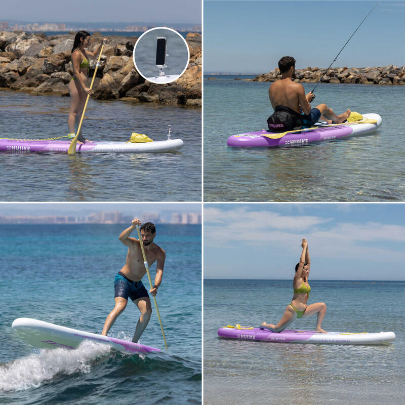 Opblaasbaar Supboard met Premium Accessoire HUIIKE, Paars, Hoge Stabiliteit 5/8