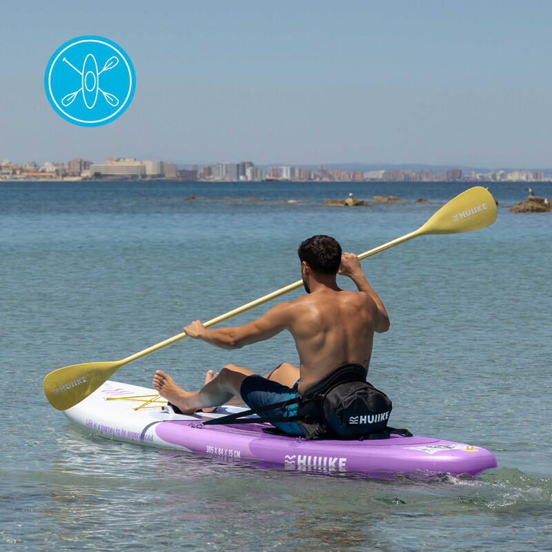Opblaasbaar Supboard met Premium Accessoire HUIIKE, Paars, Hoge Stabiliteit 4/8