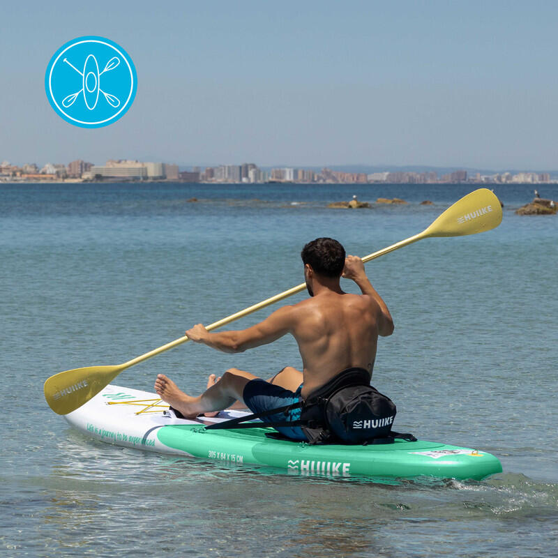 Paddle Gonflable Adulte Accessoires Premium HUIIKE, Vert, Haute Stabilité
