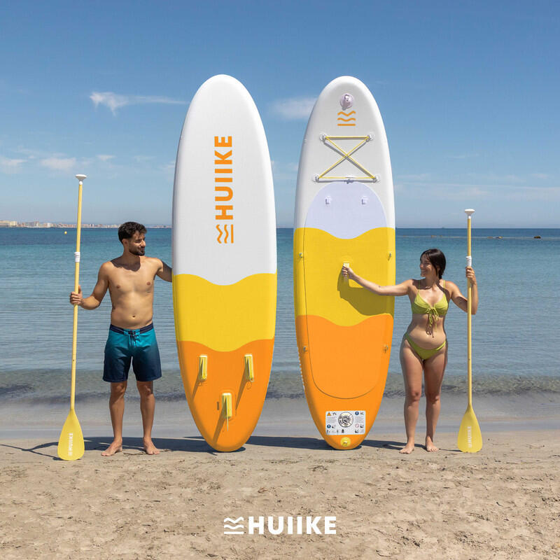 Paddle Gonflable Adulte Accessoires Premium HUIIKE, Jaune, Haute Stabilité