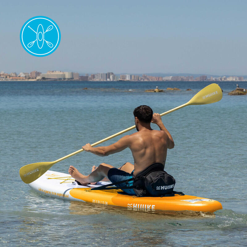 Paddle Gonflable Adulte Accessoires Premium HUIIKE, Jaune, Haute Stabilité
