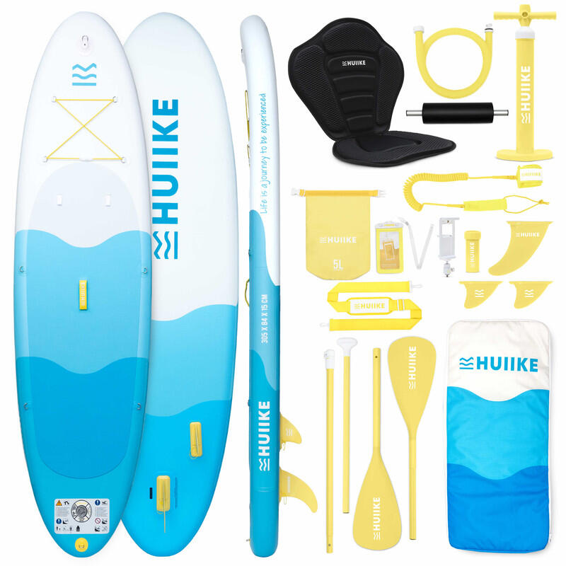 HUIIKE Nafukovací Paddleboard Prkno s Příslušenstvím, HUIIKE, Modrá, Stabilita