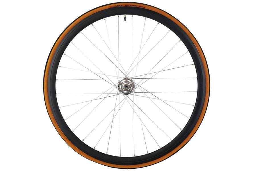 Paire de Roues 30mm Noir/Argent + Chambres à air + Pneus Classic 3/7