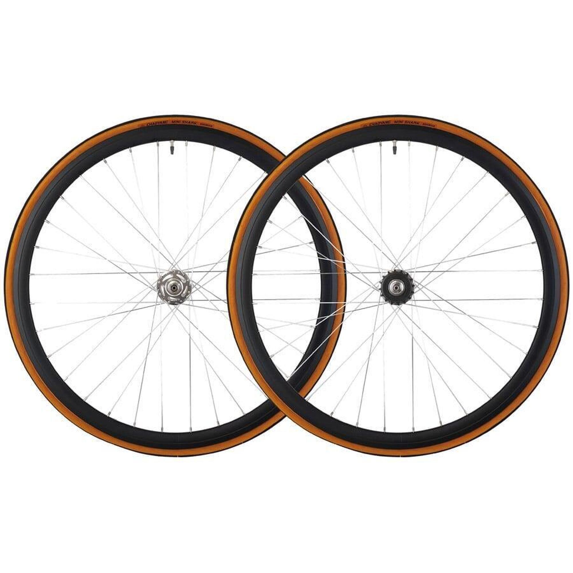 Santafixie - Paire De Roues 30mm Noir/argent + Chambres À Air + Pneus Classic - Rayon Roue - 28" - Decathlon