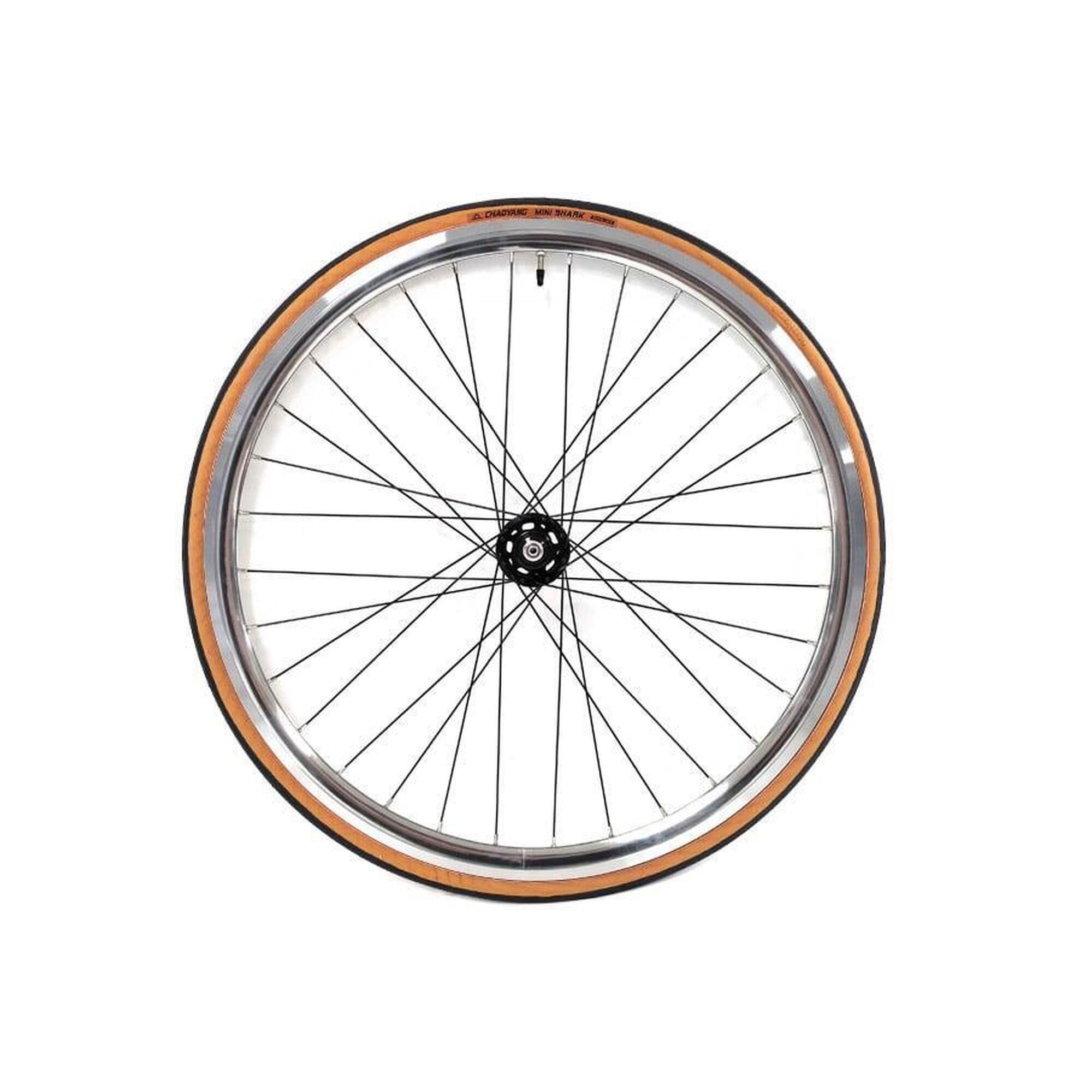Santafixie - Roue Avant 30mm + Chambre À Air + Pneu Argent/noir Classic - Rayon Roue - 28" - Decathlon