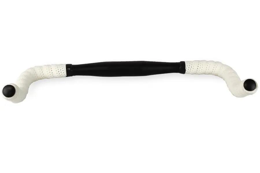 Manillar Bullhorn 31.8 mm Aluminio Negro + Cinta blanca 2/3