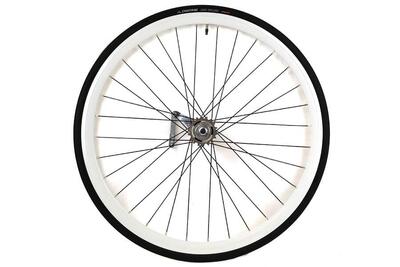 Terugtrapem 30mm achterwiel + binnenband + band - wit