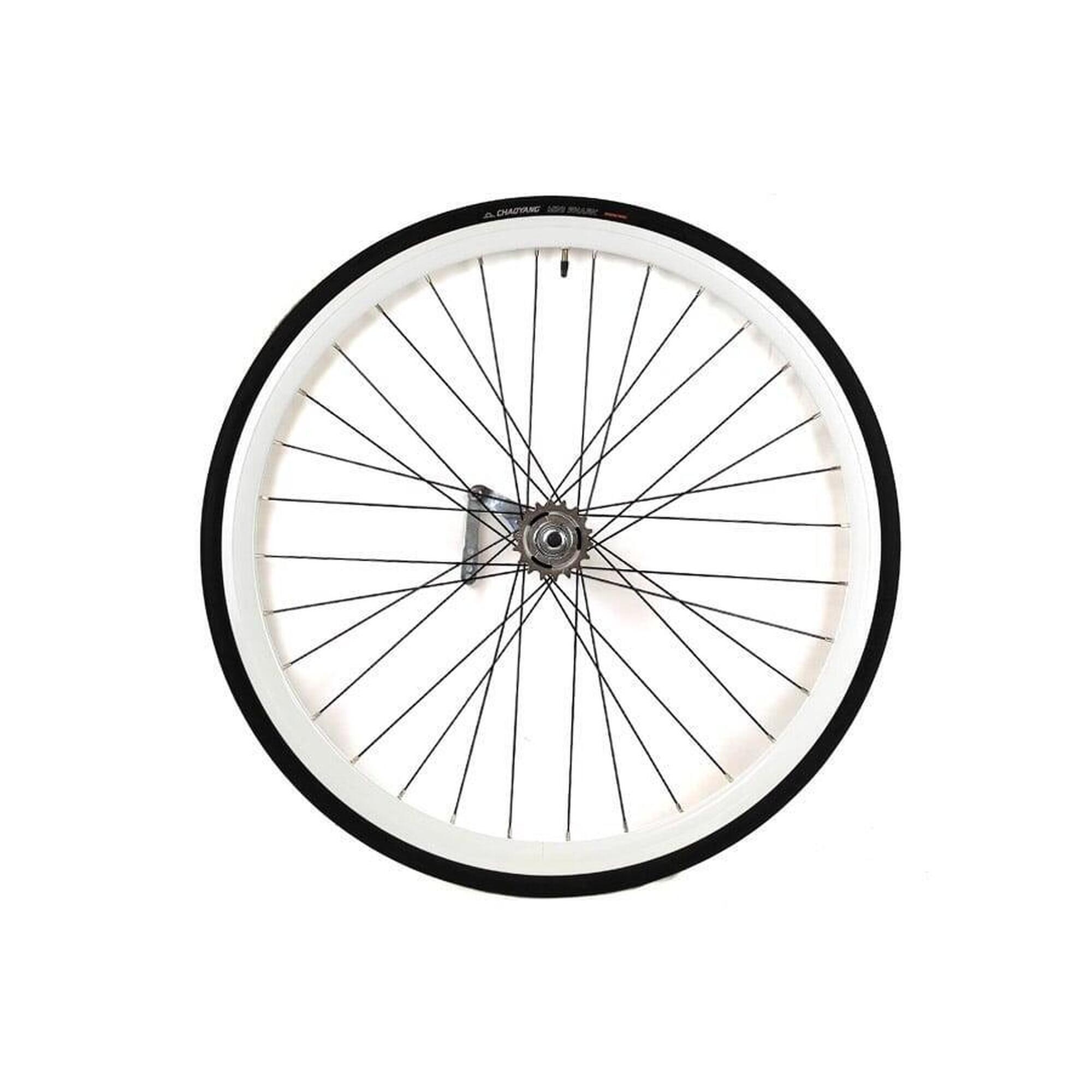 Santafixie - Roue Arrière Rétropédalage 30mm + Chambre À Air + Pneu Blanc - Rayon Roue - 28" - Decathlon