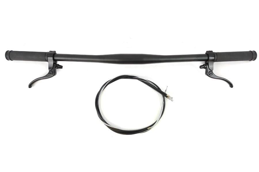 SANTAFIXIE Manubrio Dritto 31.8 mm Alluminio Nero con Manopole e Freni