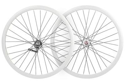Coppia Ruote Contropedale 30mm Bianco
