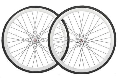 30mm wielset + binnenbanden + banden - wit