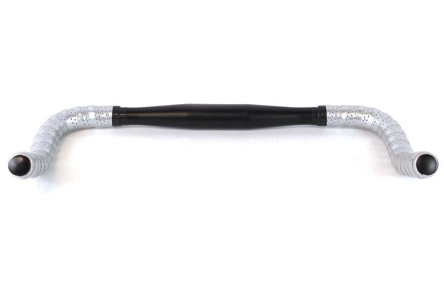 Manillar Bullhorn 31.8 mm Aluminio Negro + Cinta plata 2/4