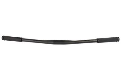 Flat aluminum stuur 31.8 mm met handvaten - zwart