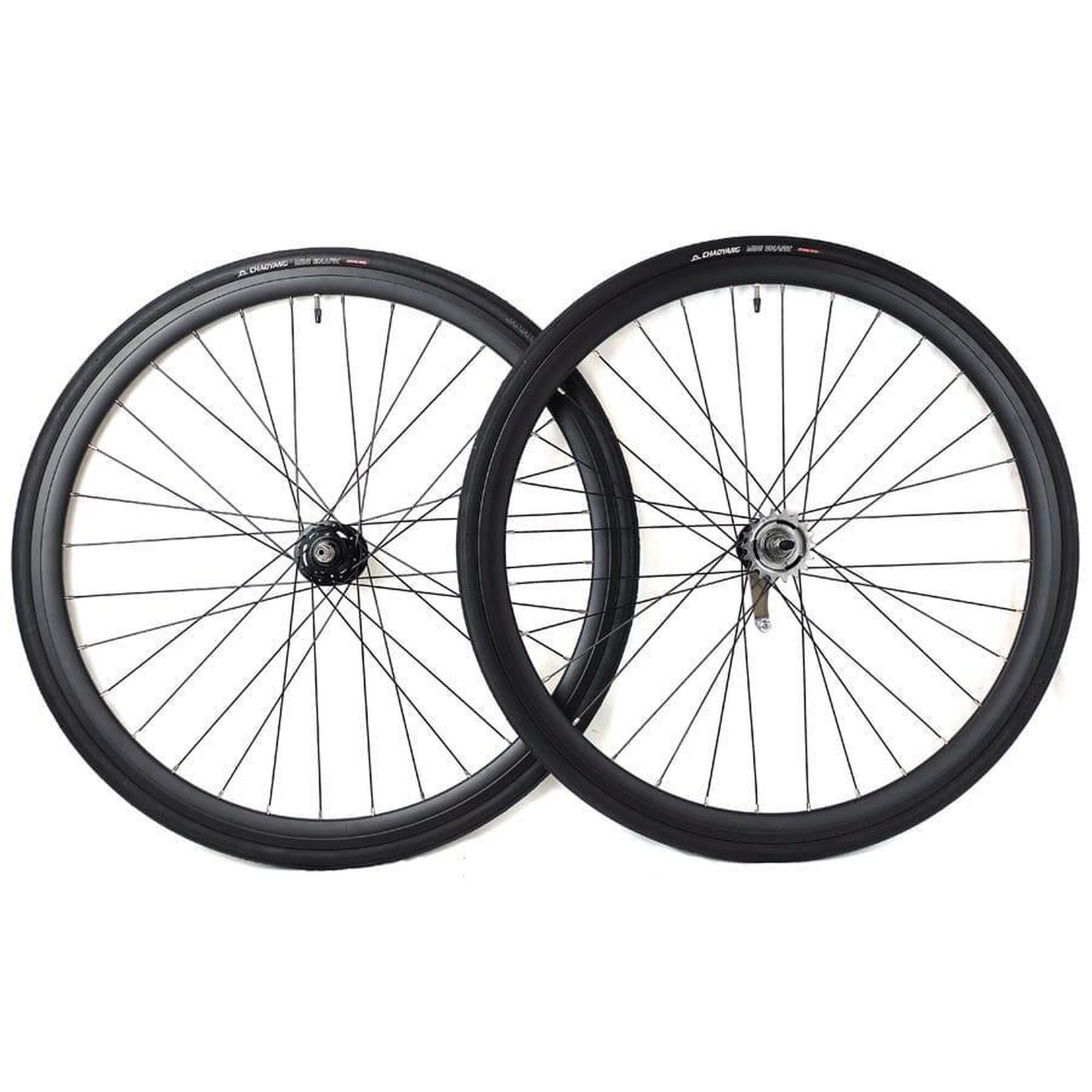 Santafixie - Paire De Roues Rétropédalage 30mm + Chambres À Air + Pneus Noir - Rayon Roue - 28" - Decathlon