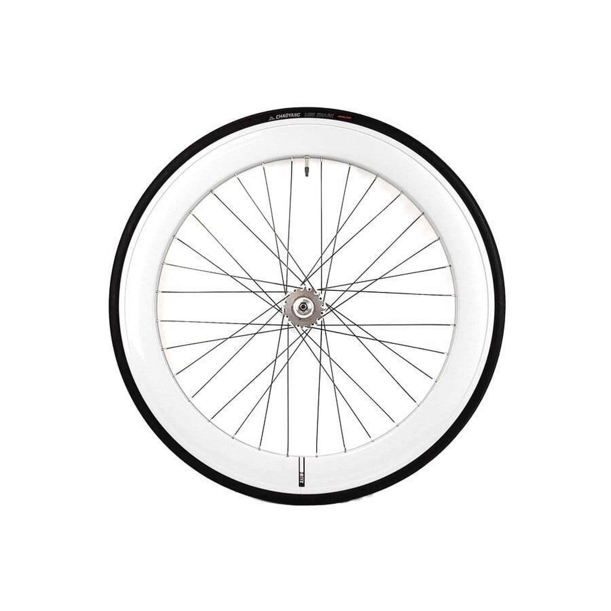 Santafixie - Roue Arrière 60mm + Chambre À Air + Pneu Blanc - Rayon Roue - 28" - Decathlon