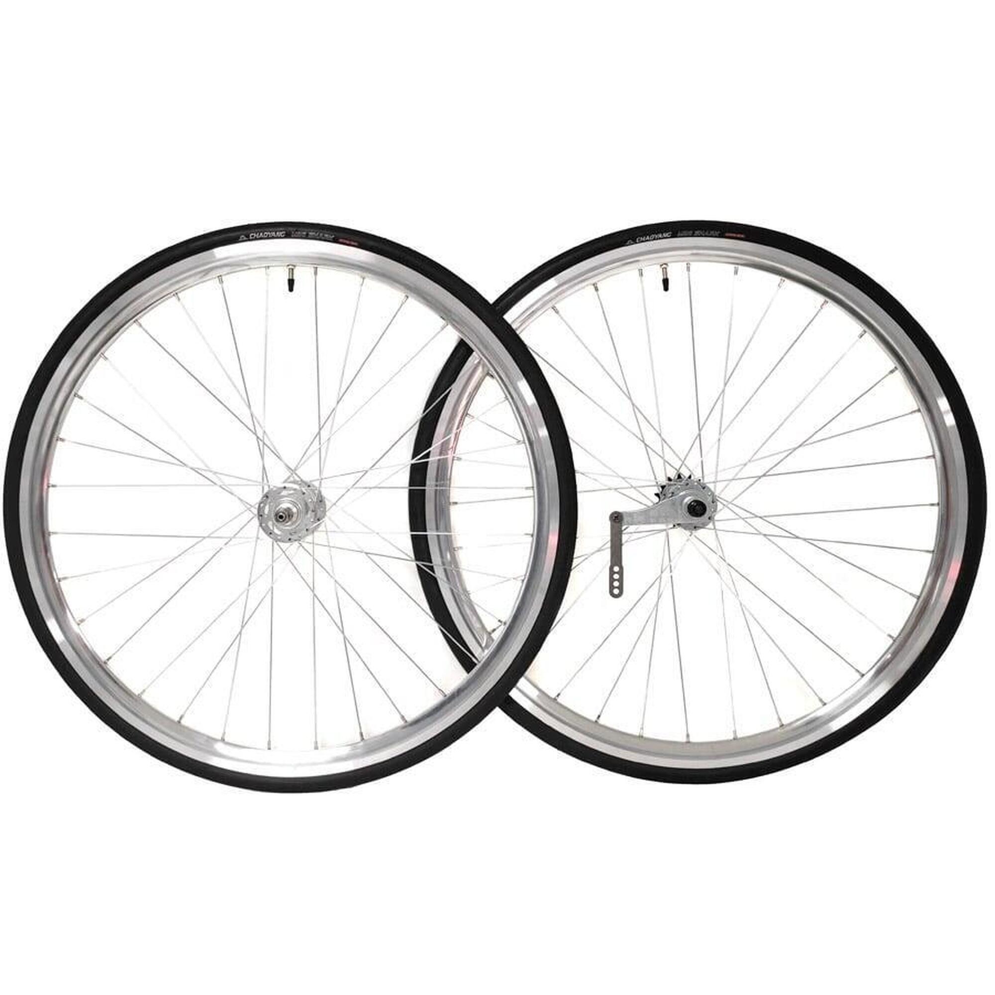 Santafixie - Paire De Roues Rétropédalage 30mm + Chambres À Air + Pneus Argent - Rayon Roue - 28" - Decathlon