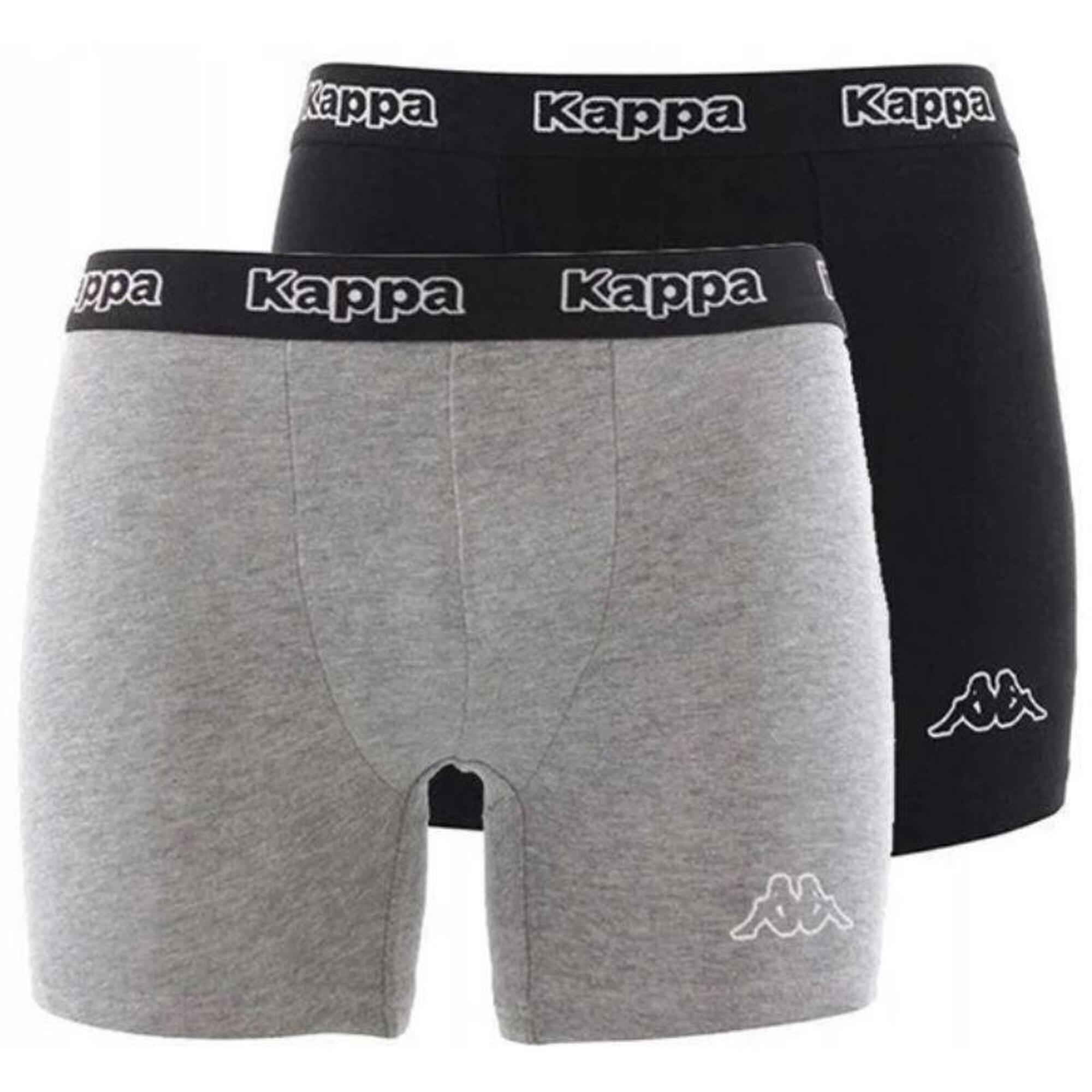 Kappa Boxers 2-Pack Czarny/Szary - Męskie Bielizna