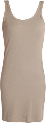 Romina beige midi jurk - elegante damesjurk van katoen