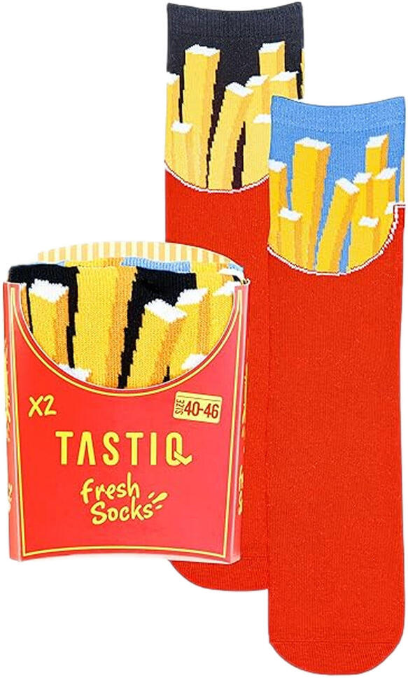 Skarpetki Unisex Tastic - Zestaw Prezentowy 2 Pary Pommes Rozmiar 40-46