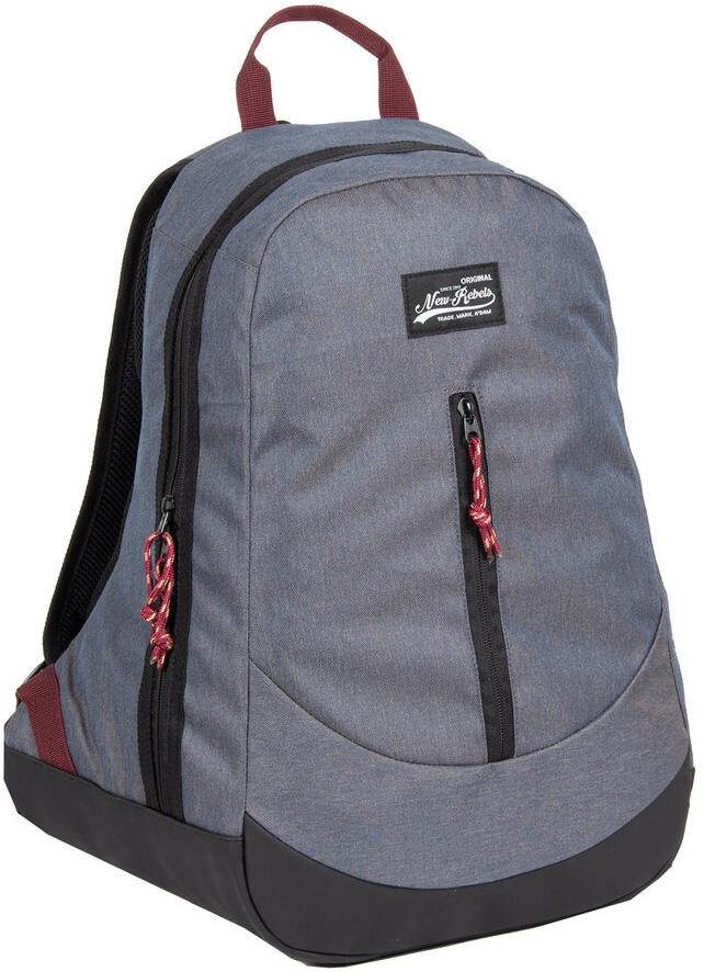 Średni plecak New Rebels Andes 25L - Zamek z przodu czarny