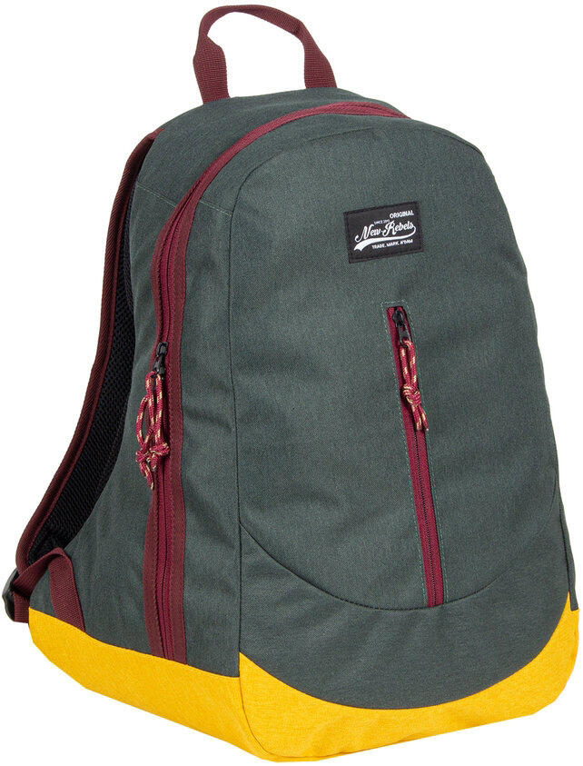 Plecak Medium New Rebels Andes 25L Zielony z Przednim Zamkiem Błyskawicznym